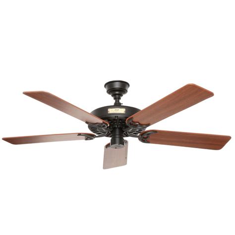 The contemporary signal fan comes with led light covered by cased white glass that will keep home interior inspired; Hunter Original 52 in. Indoor/Outdoor Black Ceiling Fan ...