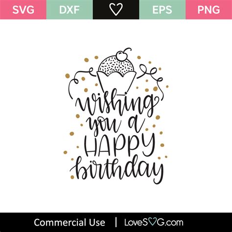 Wishing You Happy Birthday SVG Cut File - Lovesvg.com