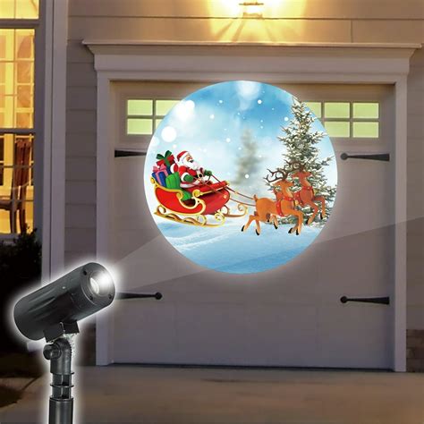 Holiday Led Deer And Santa Projector