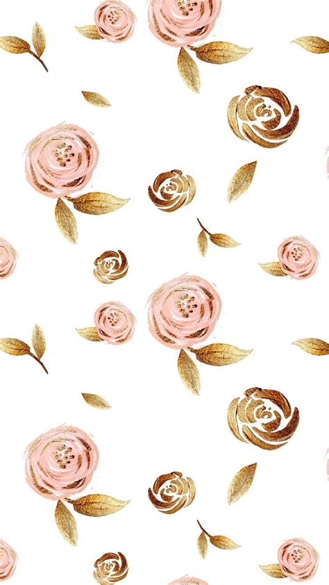 Pink And Gold Roses Gold Wallpaper Background Gold Wallpaper Iphone