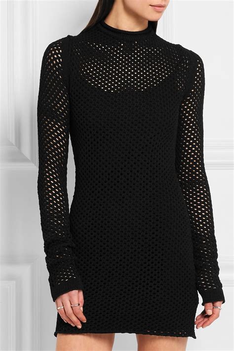 Komali ribbed knit midi dress. Black Alca open-knit mini dress | Acne Studios | Knit mini ...