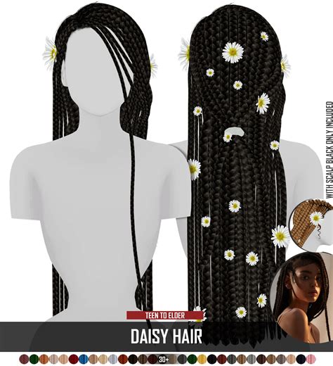 Sims 4 Cc Custom Content Hairstyle Daisy Hair Redheadsims Cc