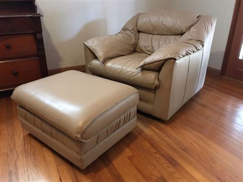 Emerson Leather Armchair With Matching Ottoman Top Grain Leather - LJE