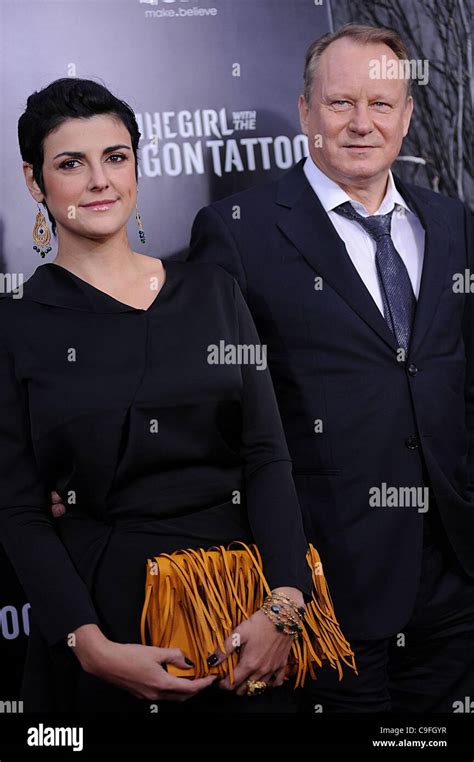 Megan Everett Stellan Skarsgard At Arrivals For The Girl With The Dragon Tattoo Premiere The