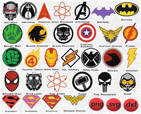 Avengers Superhero Symbol Clipart Iron Man Spider Man Captain