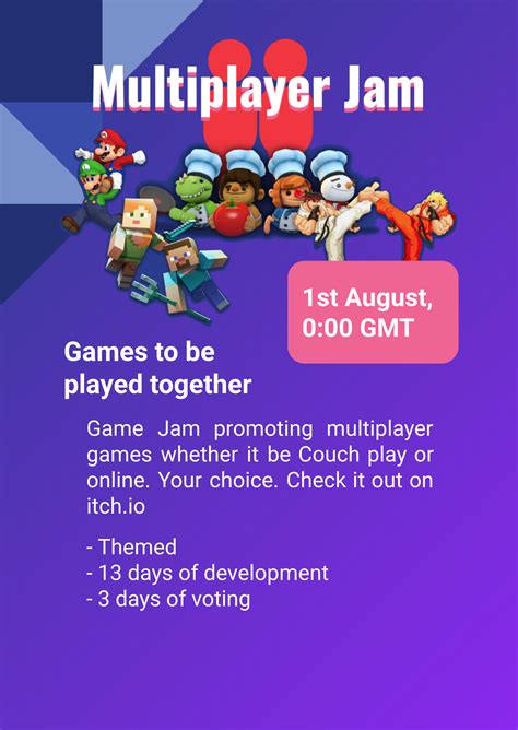 Game Jam for Multiplayer Games. I wanted to host a Game Jam for Multiplayer because it was 