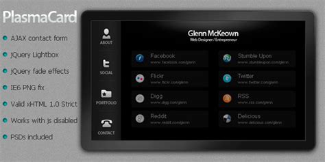 Make purchases in stores, online and on the phone Plasma Card - A Virtual Business Card by GlennMcKeown | ThemeForest