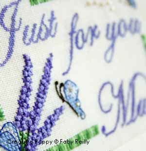 Free cross stitch pattern from dmc. Faby Reilly - Mother's Day card to cross stitch - lavender ...