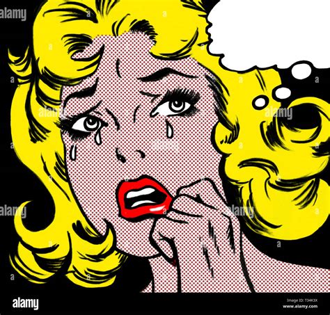 Crying Woman In The Style Of 60s Comic Books Pop Art Stock Photo Alamy