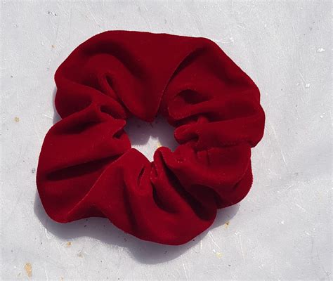 Red Velvet Scrunchie Handmade Red Scrunchies Etsy Handmade