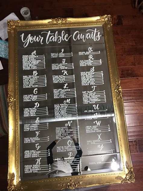 Your Table Awaits Framed Wedding Reception Seating Chart Seating