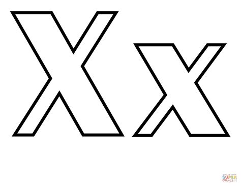 classic letter x coloring page free printable coloring pages