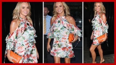 Amanda Holden Flashes Flesh In Thigh Skimming Frock As She Reveals