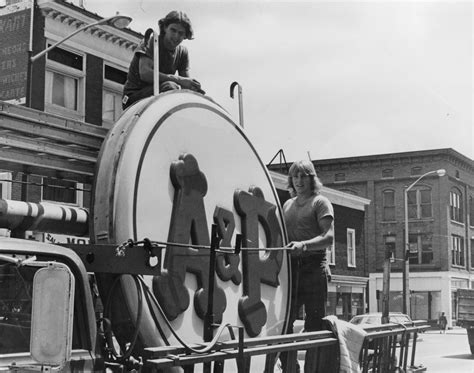 Circular A & P store sign in Glens Falls