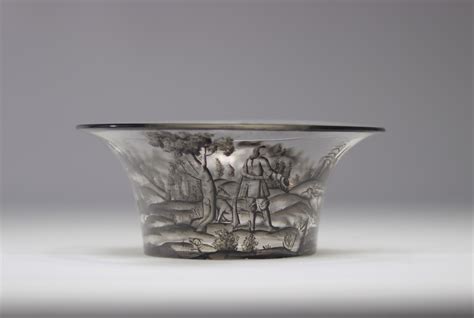Émile GallÉ 1846 1904 Enamelled Glass Bowl Medieval Scene