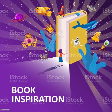 Open Book Imagination With Girl Concept Background Inspiration Reading