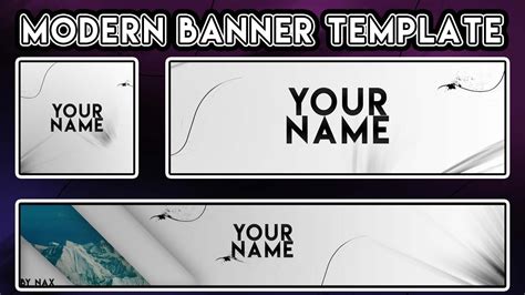 Free Modern Youtube Banner Template Photoshop 2017 Youtube