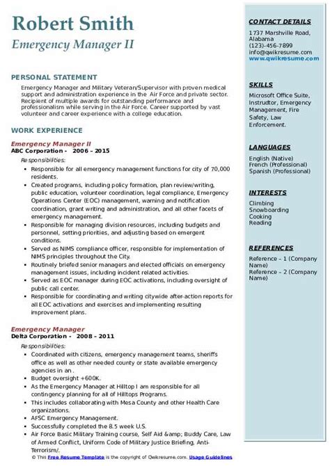A community … consists of 5 elements (each of which has. Emergency Manager Resume Samples | QwikResume