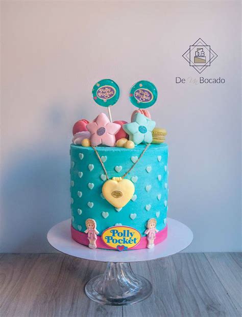 Tarta De Juguete Infantil Polly Pocket En Buttercream Con Macarons Y