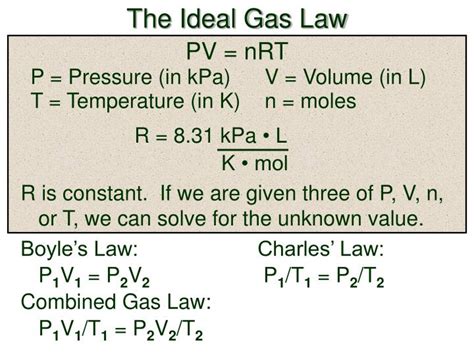 Ideal gas law equation calculator solving for pressure given moles, universal gas constant, temperature and volume. PPT - The Ideal Gas Law PowerPoint Presentation - ID:5758540