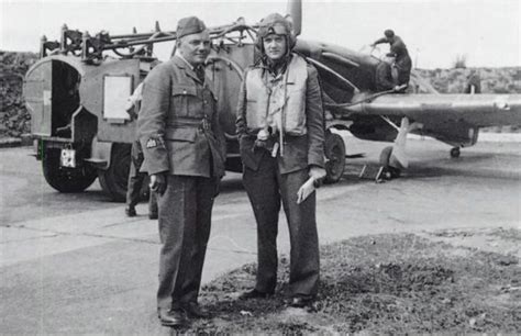 Po Jan El Johnny Zumbach Right Of No 303 Squadron Raf Poses With