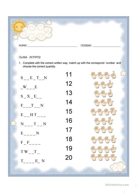 Numbers 11 To 20 English Esl Worksheets For Distance Learning And