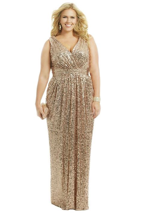 badgley mischka rolling in the glitz gown gold plus size dresses plus size evening gown
