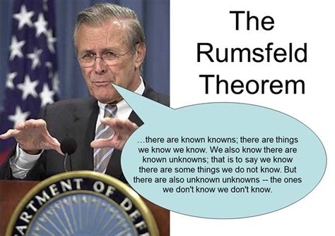 But there are also unknown unknowns. DONALD RUMSFELD QUOTES image quotes at relatably.com