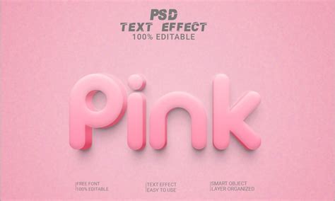 Efecto De Estilo De Texto Editable 3d Rosa Archivo Psd Premium Con