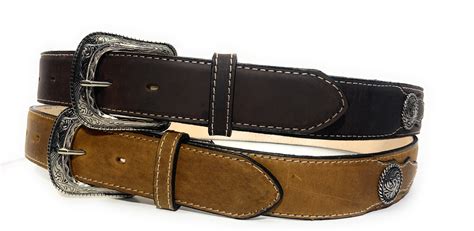 Mens Genuine Leather Concho Western Style Belt Concho Etsy