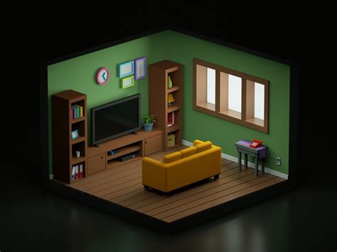Isometric Living Room By Pooria Lfa On Dribbble