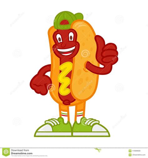 Cartoon Character Hot Dog Stock Vector Illustration Of