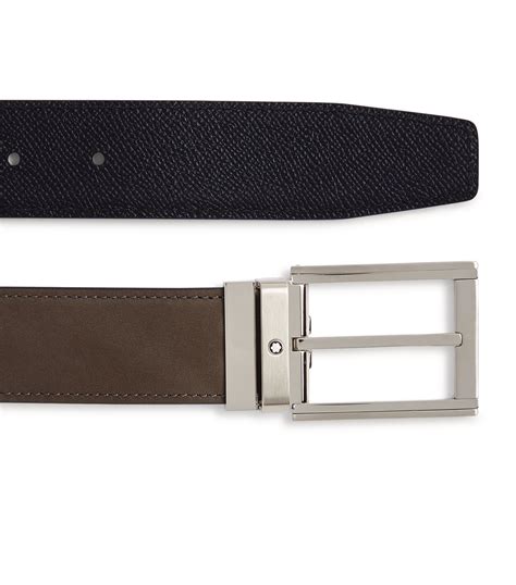 Montblanc Grey Leather Reversible Belt Harrods Uk