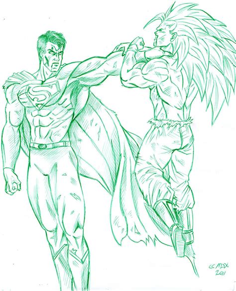 Superman Vs Goku By Nighwalker666 On Deviantart