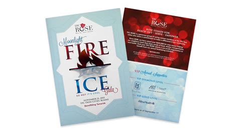 Tpc Rose Fire And Ice Moonlight Gala Invitations Gala Invitation Fire
