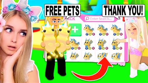 This Millionaire Gave Me Free Golden Pets In Adopt Me Roblox Youtube