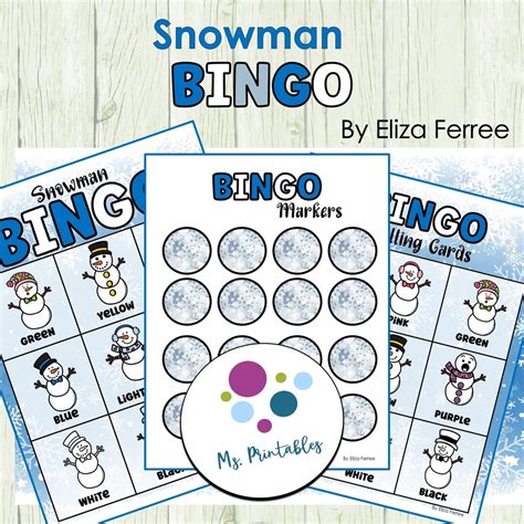 Snowman Bingo Card Printable For Kids Winter Bingo Game Etsy