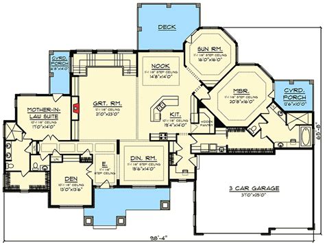 Ranch House Plan With In Law Suite 89976ah Architectural Designs
