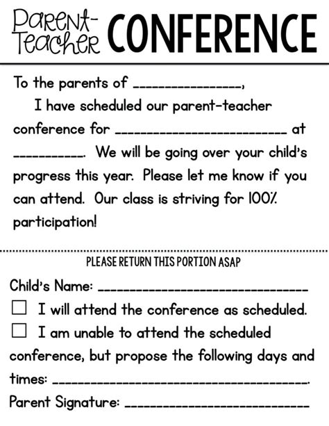 Editable Parent Teacher Conference Forms A Teachable Teacher