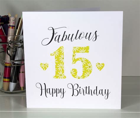 15th Birthday Card Fabulous 15 Daughter Sister Cousin Etsy