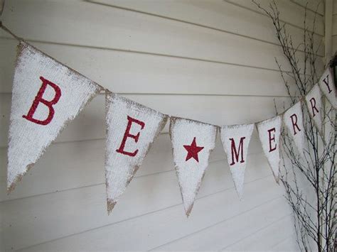 Be Merry Burlap Christmas Banner Holiday Banner Photo Prop Garland