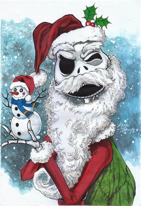 Jack Skellington As Santa Colors Nightmare Before Christmas Drawings