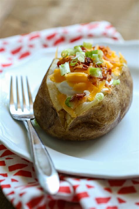 Calories in plain baked potatoes and different toppings. how to make baked potatoes in the oven without foil