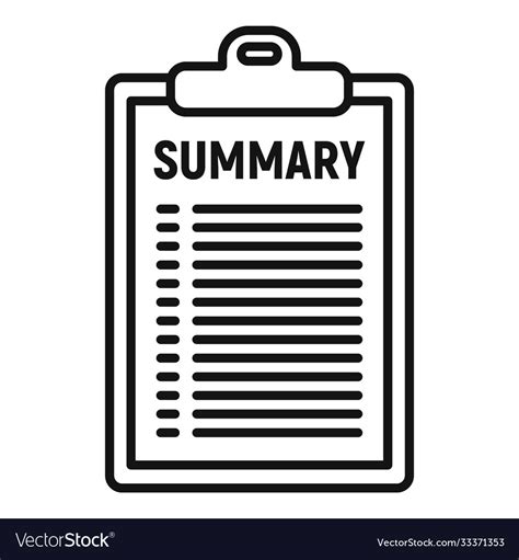 Company Summary Icon Outline Style Royalty Free Vector Image
