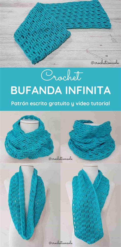 Bufanda Infinita A Crochet Crochet Con Sole En Bufandas