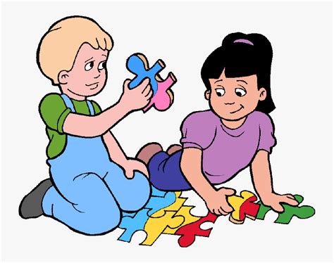 Puzzle Clipart Cartoon Kids Playing With Puzzles Clipart Hd Png