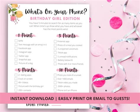 Party Favors And Games Adult Birthday Games Quarantine Adult Birthday Games Whats On Your Phone