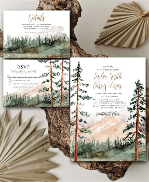 18 Mountain Wedding Invitations That Take The Scenic Route