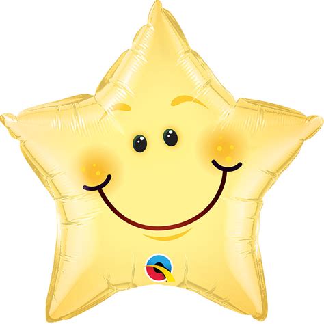 20 Inch Qualatex Smiley Face Star Foil Balloon 55392