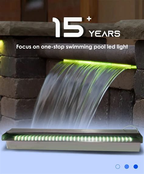 Oem Factory Acrylic Waterfall Pool Fountain Led Color Changing And